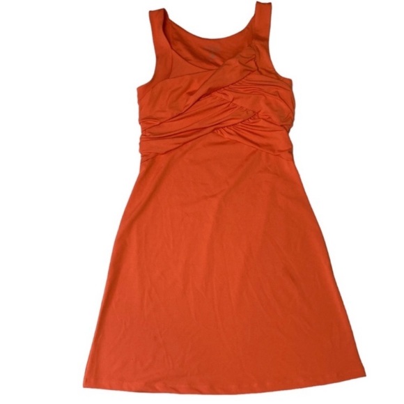 Athleta Orange Tangelo Lycra Ruched Sport Dress XS - Picture 1 of 5